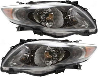 Set Of 2 Front Headlight Assembly With Black Interior Right Passenger & Left Driver Side Direct Replacement Compatible With 2009-2010 Toyota Corolla TO2503183 TO2502183 8111002680