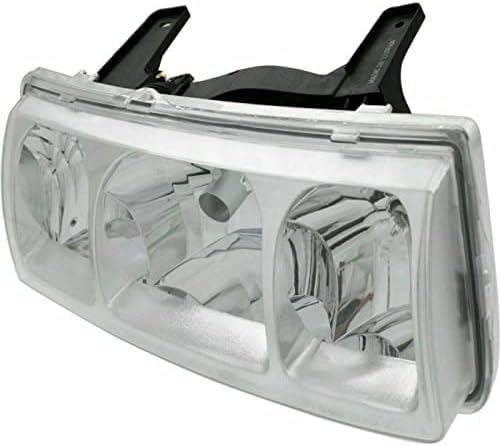 Set Of 2 Front Head Light Assembly Halogen Chrome Interior Left Driver & Right Passenger Side Direct Replacement Compatible With 2005 Saturn Vue GM2502253 GM2503253 22730381 22730382