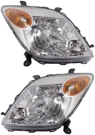 Set Of 2 Front Head Light Assembly Lens And Housing Left Driver & Right Passenger Side Direct Replacement Compatible With 2006 Scion xA SC2519105 SC2518105 8113052651 8117052641