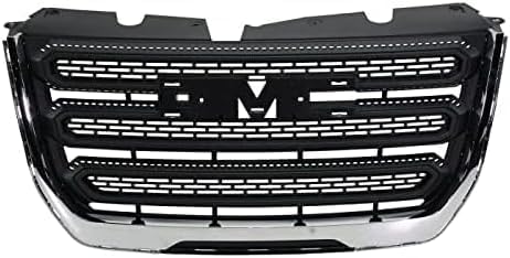 Front Grille Assembly Textured Shell And Insert Plastic With Chrome Frame Direct Replacement Compatible With 2016-2017 GMC Terrain GM1200723 23379208