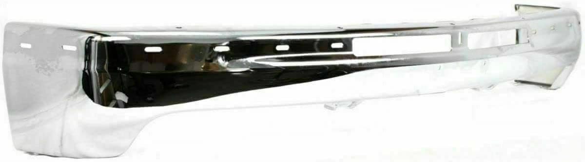 Front Bumper Chrome Without Brackets + Upper Cover + Lower Valance Air Deflector Textured Direct Replacement Compatible With 1999-2002 Chevrolet 1500/2000-2006 Tahoe/Suburban
