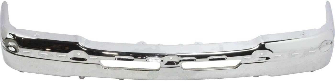 Front Bumper Face Bar Chrome Steel + Upper Cover + Lower Valance Textured Gray Direct Replacement Compatible With 2002-2006 Chevrolet Silverado 1500 GM1002416 GM1051110