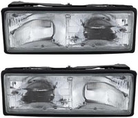 Set Of 2 Front Headlight Assembly Halogen Right Passenger & Left Driver Side Direct Replacement Compatible With 1987-1990 Chevrolet Caprice GM2502108 GM2503110 16513075 16513076