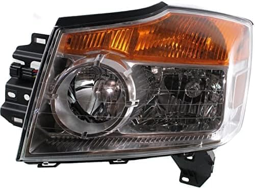 Set Of 2 Front Head Light Assembly Plastic Left Driver & Right Passenger Side Direct Replacement Compatible With 2008-2015 Nissan Armada NI2502175 NI2503175 260109GA0B 260609GA0B
