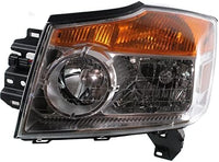 Set Of 2 Front Head Light Assembly Plastic Left Driver & Right Passenger Side Direct Replacement Compatible With 2008-2015 Nissan Armada NI2502175 NI2503175 260109GA0B 260609GA0B