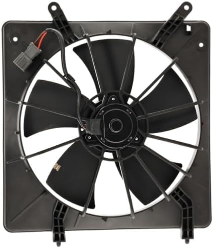Front Radiator Single Fan Assembly Plastic Left Driver Side Direct Replacement Compatible With 1998-2002 Honda Accord HO3115103 19015PAAA01-PFM 19020PAAA01