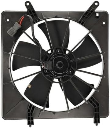 Front Radiator Single Fan Assembly Plastic Left Driver Side Direct Replacement Compatible With 1998-2002 Honda Accord HO3115103 19015PAAA01-PFM 19020PAAA01