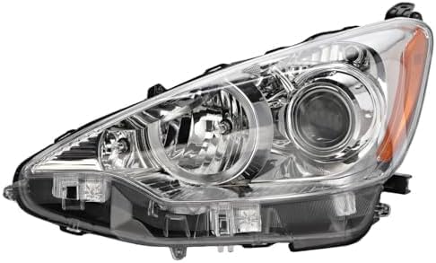 Front Headlight Assembly Halogen Left Driver Side Direct Replacement Compatible With 2012-2014 Toyota Prius C TO2502214 8115052E81