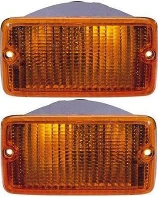 Set Of 2 Front Fender Side-Marker Lamp Lens And Housing Right Passenger & Left Driver Side Direct Replacement Compatible With 1997-2000 Jeep Wrangler CH2520131 55055020AD 55055020AE