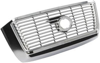 Front Grille Assembly Chrome Shell With Satin Nickel Insert Plastic Direct Replacement Compatible With 2010-2013 Toyota Tundra TO1200338 531000C250