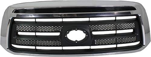 Front Grille Assembly Chrome Shell And Textured Insert Plastic Direct Replacement Compatible With 2010-2013 Toyota Tundra TO1200337 531000C230