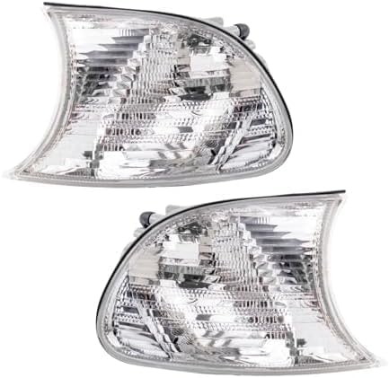 Set Of 2 Front Corner Parking Light Lens And Housing Right Passenger & Left Driver Side Direct Replacement Compatible With 2000-2001 BMW 3-Series BM2520108 BM2521108 63126904307-PFM