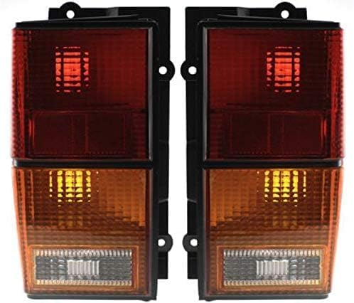 Set Of 2 Tail Light Assembly Plastic Lens And Housing Left Driver & Right Passenger Side Direct Replacement Compatible With 1984-1996 Jeep Cherokee CH2801106 CH2800105