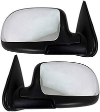 Set Of 2 Front Power Mirrors Manual Folding Non-Heated Chrome Left Driver & Right Passenger Side Direct Replacement Compatible With 1999-2002 Chevrolet Silverado/GMC Sierra GM1320174