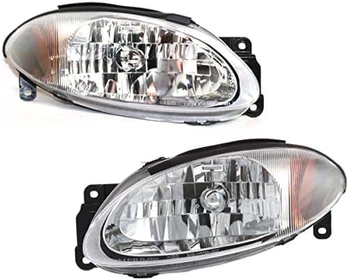 Set Of 2 Front Headlight Assembly Right Passenger & Left Driver Side Direct Replacement Compatible With 1998-2003 Ford Escort FO2502172 FO2503172 XS4Z13008DA XS4Z13008CA