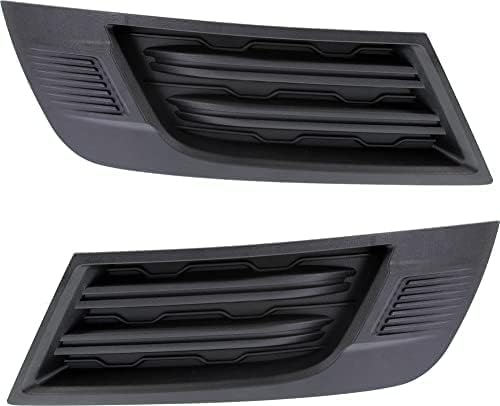 Set Of 2 Front Fog Light Covers Textured Plastic Left Driver & Right Passenger Side Direct Replacement Compatible With 2013-2017 Chevrolet Traverse GM1039151 GM1038151