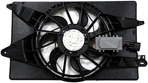Front Radiator Cooling Single Fan Assembly Plastic Direct Replacement Compatible with 2015-2017 Chrysler 200/2014-2019 Jeep Cherokee CH3115179 CH3115180 68205996AC 68197298AB