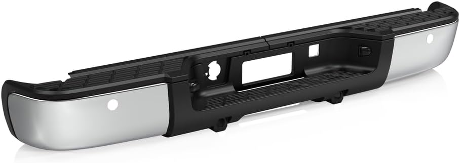 Rear Bumper Face Bar & Step Pad Chrome Steel Direct Replacement Compatible With 2007-2013 Chevrolet Silverado/GMC Sierra 1500 GM1103148 20899360-PFM