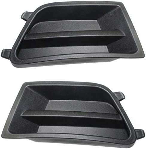 Set Of 2 Front Fog Lamp Cover Textured Without Fog Lights Hole Left Driver & Right Passenger Side Direct Replacement Compatible With 2010-2012 Ford Mustang FO1039137 FO1038137
