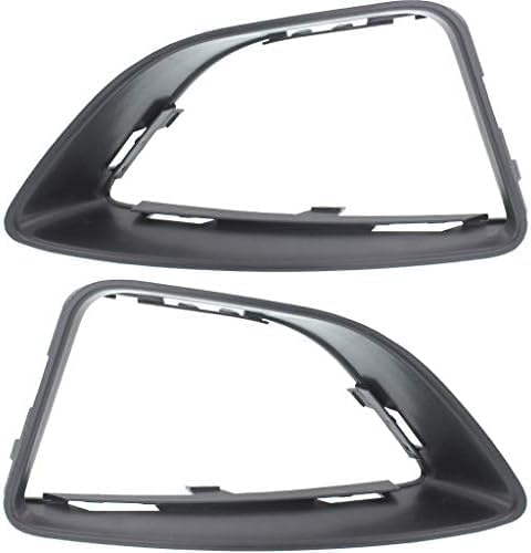 Set Of 2 Front Fog Lamp Molding Textured Left Driver & Right Passenger Side Direct Replacement Compatible With 2010-2012 Ford Fusion FO1039121 FO1038121 AE5Z17E810EA