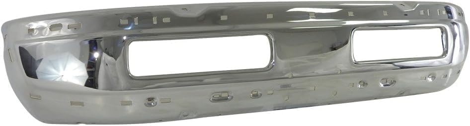 Front Bumper Chrome Steel Direct Replacement Compatible With 1994-2001 Dodge Ram 1500/1994-2002 Ram 2500 3500 CH1002256 CH1002172 55076599AG 55274749