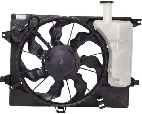 Front A/C Condenser Cooling Fan Assembly Plastic Direct Replacement Compatible with 2011-2013 Hyundai Elantra / 2013-2015 GT / 2014 Kia Forte HY3115133 253803X100