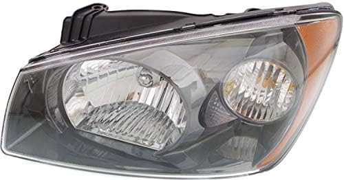 Set Of 2 Front Head Light Assembly Plastic Left Driver & Right Passenger Side Direct Replacement Compatible With 2004-2006 Kia Spectra KI2503117 KI2502117 921022F230 921012F230