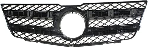 Front Grille Primed Shell And Insert With Chrome Molding & Aluminum Trim Direct Replacement Compatible With 2010-2015 Mercedes Benz GLK350 / 2013-2015 GLK250 MB1200161 20488008839776