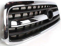 Front Grille Assembly Chrome Shell With Primed Insert Plastic Plastic Direct Replacement Compatible With 2000-2002 Toyota Tundra TO1200223 531000C020
