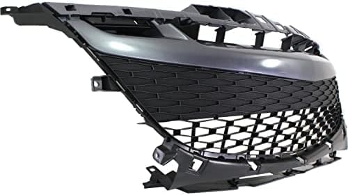 Front Bumper Grille Gray Plastic Direct Replacement Compatible With 2010-2011 Mazda 3 MA1036114 BBN2501T0K