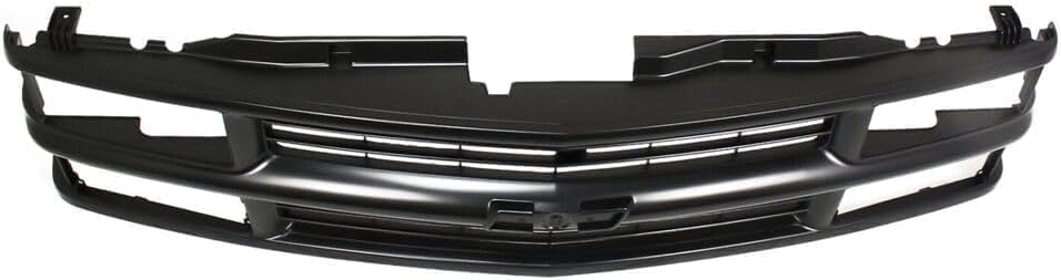 Front Grille Primed Shell & Cross Bar Insert With Dual Beam Headlamp + Bumper Center Filler Direct Replacement Compatible With 1994-2000 Chevrolet / 1994-1999 Suburban C-K Series