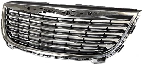Front Grille Assembly Plastic Chrome Shell With Textured Insert Direct Replacement Compatible With 2011-2016 Chrysler Town & Country CH1200350 68100692AB
