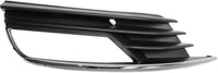 Set Of 2 Front Fog Light Molding Textured Plastic Right Passenger & Left Driver Side Direct Replacement Compatible With 2015-2016 Audi A3 AU1039129 AU1038129 8V5807682A9B9