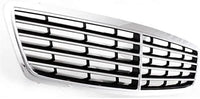 Front Grille Assembly Chrome Shell With Prime Insert Plastic Direct Replacement Compatible With 2000-2002 Mercedes Benz E-Class MB1200116 21088006839040