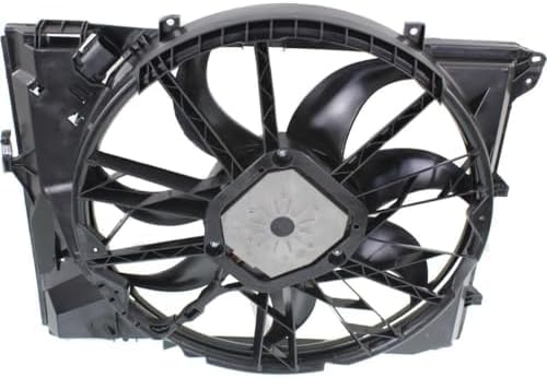 Front Radiator Single Fan Assembly Plastic Without Turbo Direct Replacement Compatible with 2006-2013 BMW 3-Series / 2008-2013 128i BM3117101 17427562080