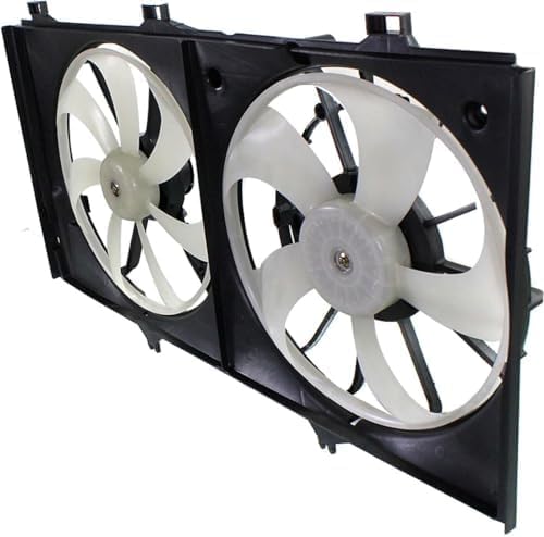 Front Radiator Dual Fan Assembly Plastic Direct Replacement Compatible with 2005-2018 Toyota Avalon / 2009-2016 Venza / 2007-2017 Camry / 2007-2018 Lexus ES350 LX3115113