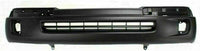 Front Bumper Textured + Trims Chrome + Reinforcement + Brackets + Signal Lights Left Driver & Right Passenger Side Direct Replacement Compatible With Toyota Tacoma 1998-2000