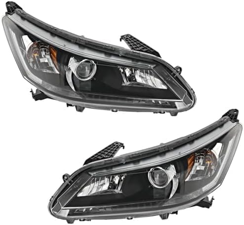 Set Of 2 Front Headlight Assembly Halogen Right Passenger & Left Driver Side Direct Replacement Compatible With 2013-2015 Honda Accord HO2503151 HO2502151 33100T2AA01 33150T2AA01