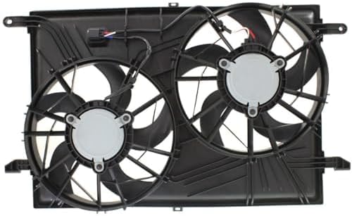 Front Radiator Dual Fan Shroud Assembly Direct Replacement Compatible with 2009-2017 Chevrolet Traverse / 2007-2017 GMC Acadia GM3115219 23434158