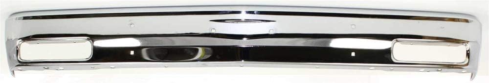 Front Bumper Chrome Steel + Signal Lights + Corner Lamps Lens And Housing Right & Left Side Direct Replacement Compatible With GMC S15 / Chevrolet S10 1982-1990 GM2520109 GM2521109