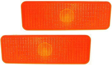 Set Of 2 Front Turn Signal Light Plastic Left Driver & Right Passenger Side Direct Replacement Compatible With 1980-1986 Ford Ford F-Series FO2520101 E1TZ13200A