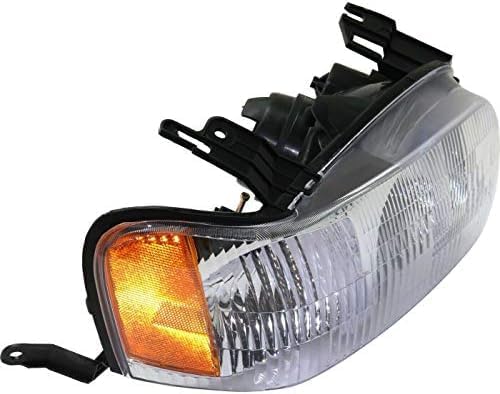 Set Of 2 Front Head Lights Assembly Halogen Plastic Left Driver & Right Passenger Side Direct Replacement Compatible With 2001-2004 Ford Escape FO2519103 FO2518103