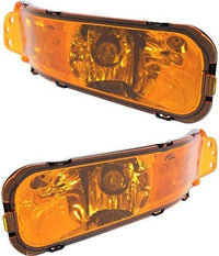 Set Of 2 Front Turn Signal Light Plastic Left Driver & Right Passenger Side Direct Replacement Compatible With 2005-2009 Ford Mustang FO2521180 FO2520180 4R3Z13200AA 4R3Z13201AA