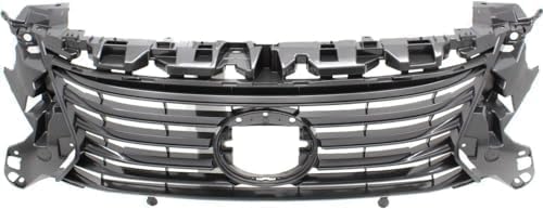 Front Grille Dark Gray Shell And Insert Plastic Direct Replacement Compatible With 2016-2018 Lexus ES300h / ES350 LX1200179 5311106850