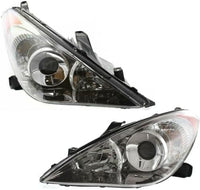 Set Of 2 Front Head Light Assembly Plastic Left Driver & Right Passenger Side Direct Replacement Compatible With 2004-2006 Toyota Solara TO2502152 TO2503152 81150AA080 81110AA080