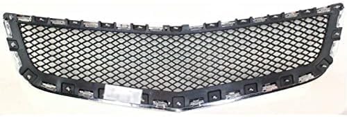 Front Bumper Upper & Lower Grille Chrome Shell And Primed Insert Direct Replacement Compatible With 2009-2012 Chevrolet Traverse GM1200615 GM1036120 15943196 20756061