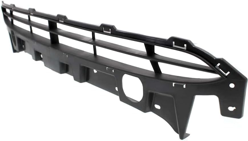 Front Bumper Cover Primed Plastic + Lower Grille Textured + Fog Light Cover Left Driver & Right Passenger Side Direct Replacement Compatible With 2010-2012 Hyundai Santa Fe