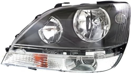 Set Of 2 Front Headlight Assembly Black Interior Right Passenger & Left Driver Side Direct Replacement Compatible With 1999-2000 Lexus RX300 LX2502103 LX2503103 8115048031 8111048031