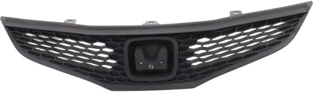 Front Bumper Cover Primed Plastic + Upper & Lower Grille Direct Replacement Compatible With 2009-2011 Honda Fit