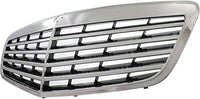 Front Grille Assembly Chrome Shell With Primed Insert Plastic Direct Replacement Compatible With 2010-2013 Mercedes Benz S-Class MB1200156 22188004839040